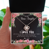 Love Knot Necklace | Personalized To My Bonus Daughter Necklace from Stepmother Never Forget I Love You Floral Jewelry for Stepdaughter Birthday Christmas Customized Message Card | teecentury