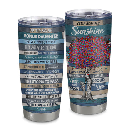 Personalized To My Bonus Daughter Tumbler From Stepmom Stainless Steel Cup Colortree Never Forget I Love You Stepdaughter Birthday Graduation Christmas Travel Mug | teecentury