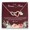Interlocking Hearts Necklace | Personalized To My Bonus Mom Necklace Thank You For Being A Part Of My Life Mother In Law Stepmom Jewelry Birthday Mothers Day Customized Gift Box Message Card | teecentury