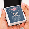 Interlocking Hearts Necklace | Personalized To My Bonus Mom Necklace from Daughter Thank You For Loving Me Bonus Mom Jewelry Birthday Mothers Day Christmas Customized Message Card | teecentury