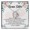 Forever Love Necklace | Personalized To My Bonus Sister Necklace You're My Sister Also My Friend Sister Pendant Jewelry Wedding Birthday Christmas Customized Gift Box Message Card | teecentury