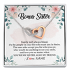 Interlocking Hearts Necklace | Personalized To My Bonus Sister Necklace You're My Sister Also My Friend Sister Pendant Jewelry Wedding Birthday Christmas Customized Gift Box Message Card | teecentury