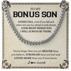 Cuban Link Chain Necklace | Personalized To My Bonus Son Necklace From Stepmom Never Forget That You Are Braver Stepson Birthday Graduation Christmas Customized Gift Box Message Card | teecentury