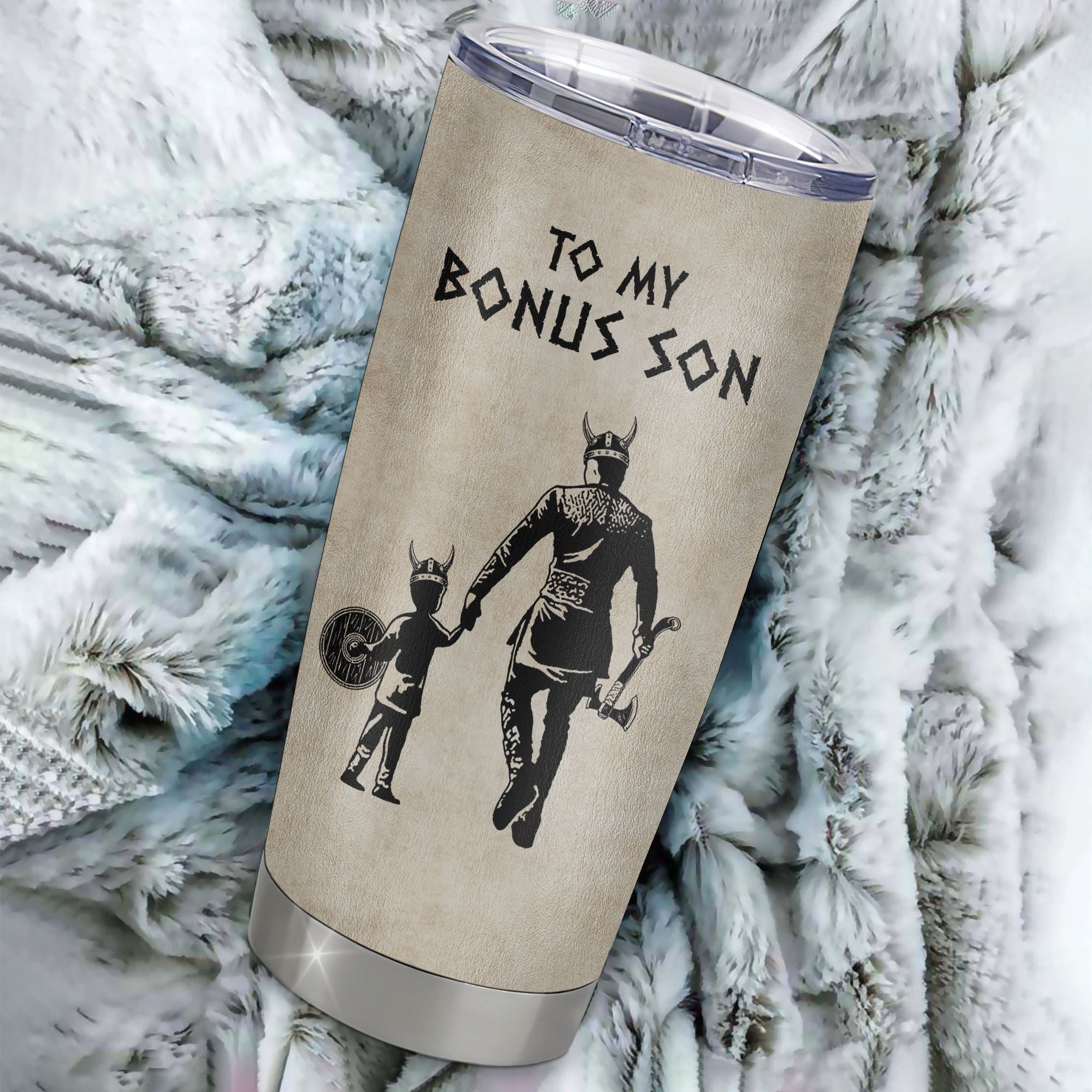 Personalized To My Bonus Son Tumbler From Step Dad Stainless Steel Cup You Will Never Lose Viking Stepson Birthday Graduation Christmas Travel Mug | teecentury