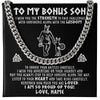 Cuban Link Chain Necklace | Personalized To My Bonus Son Viking Necklace From Stepdad I Am So Proud Of You Runes Viking Stepson Birthday Christmas Customized Gift Box Message Card | teecentury