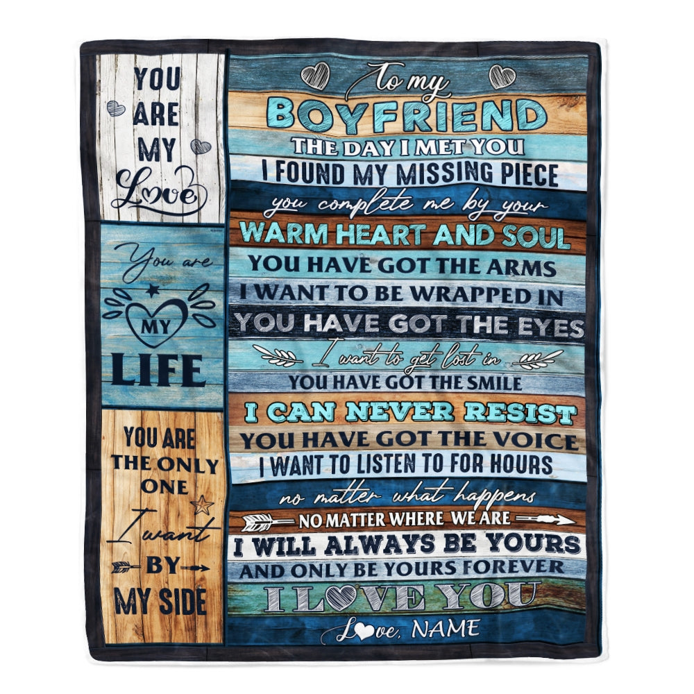 Personalized To My Boyfriend Blanket From Girlfriend I Love You Blessing Sweet Birthday Anniversary Valentine's Day Christmas Customized Fleece Blanket Blanket | Teecentury.com