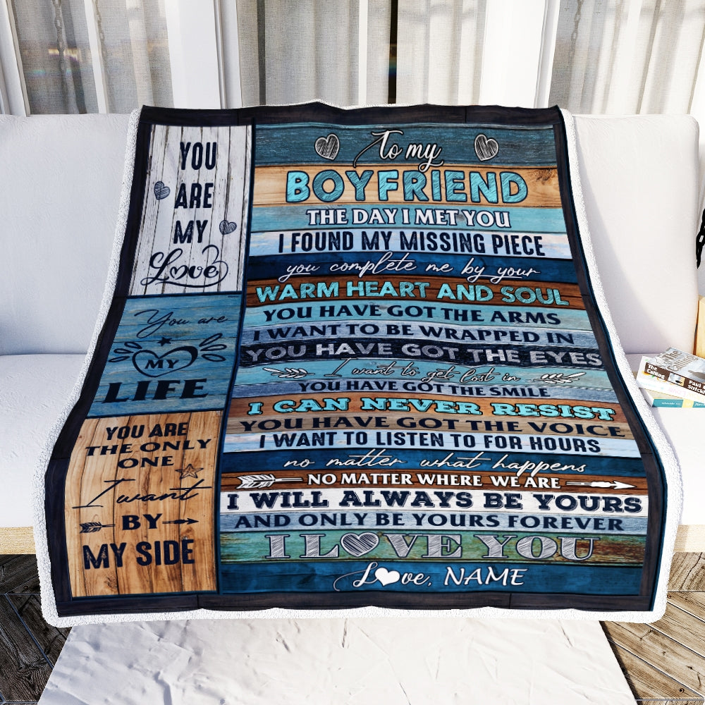 Personalized To My Boyfriend Blanket From Girlfriend I Love You Blessing Sweet Birthday Anniversary Valentine's Day Christmas Customized Fleece Blanket Blanket | Teecentury.com