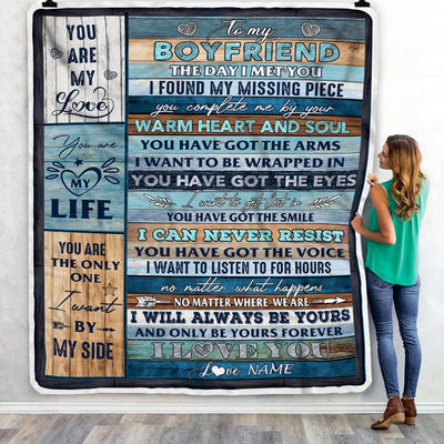 Personalized To My Boyfriend Blanket From Girlfriend I Love You Blessing Sweet Birthday Anniversary Valentine's Day Christmas Customized Fleece Blanket Blanket | Teecentury.com