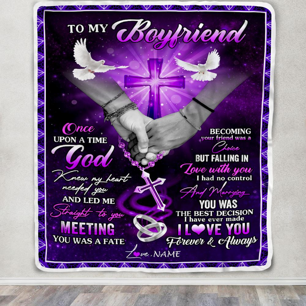 Personalized To My Boyfriend Blanket From Girlfriend Meeting You Was Fate Boyfriend Anniversary Valentines Day Birthday Christmas Fleece Throw Blanket | teecentury