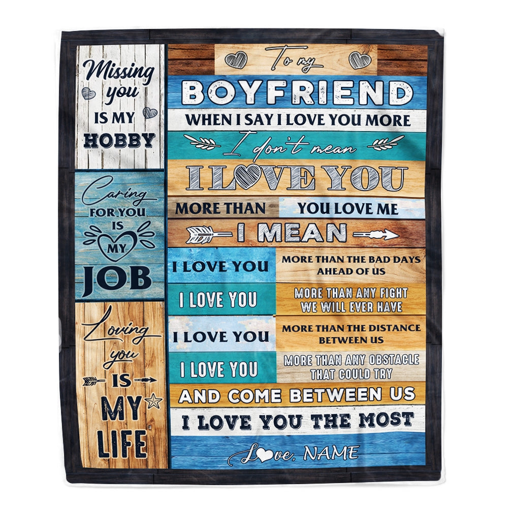 Personalized To My Boyfriend Blanket From Girlfriend When I Say I Love You Boyfriend Birthday Valentine Anniversary Christmas Customized Fleece Blanket Blanket | Teecentury.com
