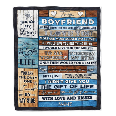 Personalized To My Boyfriend Blanket From Girlfriend Wood I Love You More And More Boyfriend Anniversary Valentines Day For Him Christmas Fleece Blanket Blanket | Teecentury.com