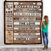 Personalized To My Boyfriend Blanket From Girlfriend Wood You Meaning To Me Love You Boyfriend Anniversary Valentines Day For Her Christmas Fleece Blanket Blanket | Teecentury.com