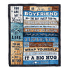 Personalized To My Boyfriend Blankets From Girlfriend You Are My Love It A Big Hug Boyfriend Birthday Valentine's Day Christmas Customized Fleece Blanket Blanket | Teecentury.com