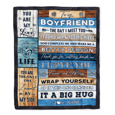 Personalized To My Boyfriend Blankets From Girlfriend You Are My Love It A Big Hug Boyfriend Birthday Valentine's Day Christmas Customized Fleece Blanket Blanket | Teecentury.com