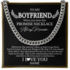Cuban Link Chain Necklace | Personalized To My Boyfriend Necklace From Girlfriend Wherever The Journey Boyfriend Birthday For Him Valentines Day Christmas Customized Gift Box Message Card | teecentury