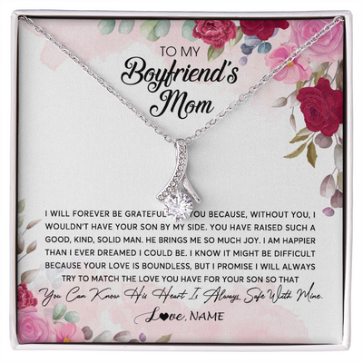 To My Boyfriend's Mom Alluring Beauty Necklace, Gift for Boyfriend Mother,  Birthday Gift Christmas Gift for Boyfriends Mom