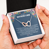 Interlocking Hearts Necklace | Personalized To My Boyfriend's Mom Necklace I am Grateful For You And Your Son Boyfriend's Mom Mother's Day Birthday Jewelry Customized Gift Box Message Card | teecentury