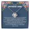 Love Knot Necklace | Personalized To My Boyfriend's Mom Necklace I am Grateful For You And Your Son Boyfriend's Mom Mother's Day Birthday Jewelry Customized Gift Box Message Card | teecentury