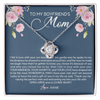 Love Knot Necklace | Personalized To My Boyfriend's Mom Necklace Thank You For Raising The Perfect Man Boyfriend's Mom Mother's Day Pendant Jewelry Customized Gift Box Message Card | teecentury