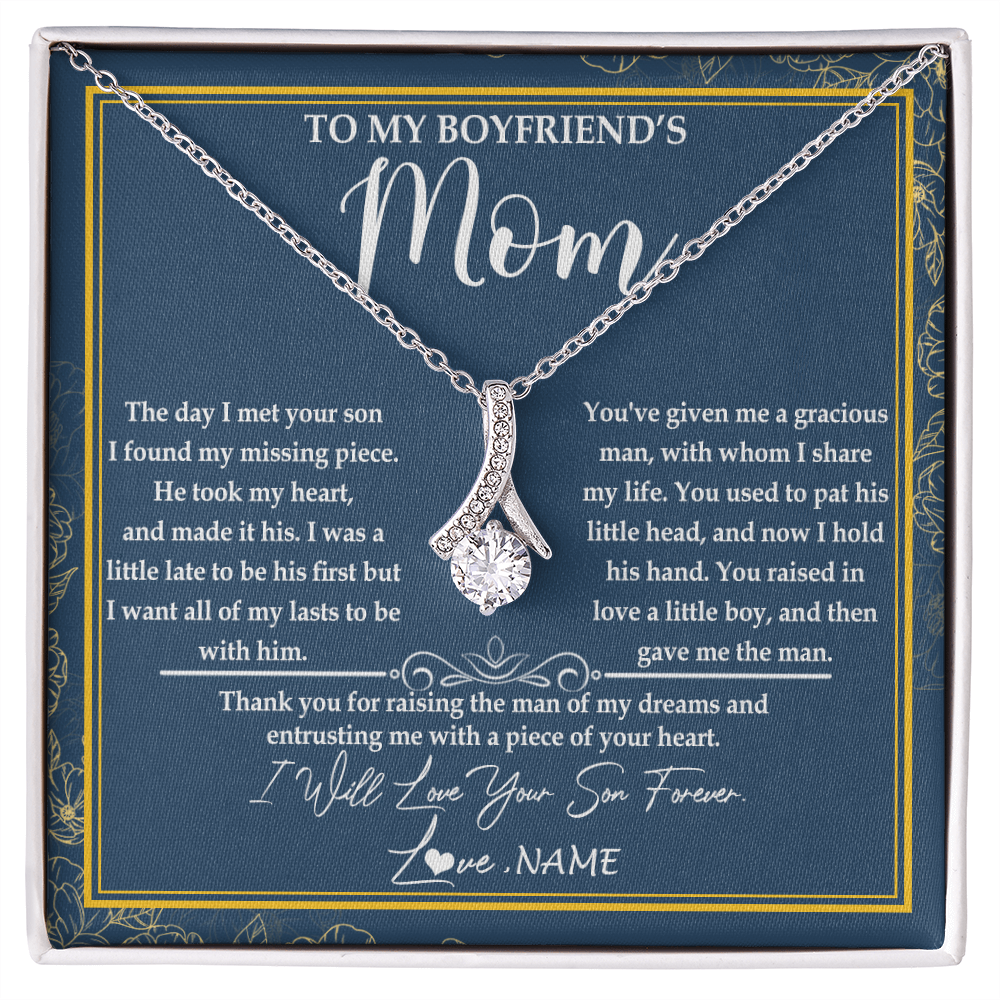 Personalized To My Boyfriend's Mom Necklace Thank You For Rasing The ...
