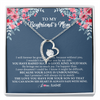 Forever Love Necklace | Personalized To My Boyfriend's Mom Necklace from Daugter I Will Forever Be Grateful Mother In Law Jewelry Birthday Wedding Christmas Customized Message Card | teecentury