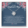 Love Knot Necklace | Personalized To My Boyfriend's Mom Necklace from Daugter I Will Forever Be Grateful Mother In Law Jewelry Birthday Wedding Christmas Customized Message Card | teecentury