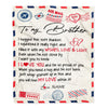 Personalized To My Brother Blanket From Sister Air Mail Letter I Love You Brother Birthday Christmas Thanksgiving Customized Fleece Throw Blanket | teecentury