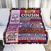 Personalized To My Cousin Blanket Believe In Yourself Awesome Pink Wood Cousin Birthday Graduation Christmas Customized Fleece Blanket Blanket | Teecentury.com