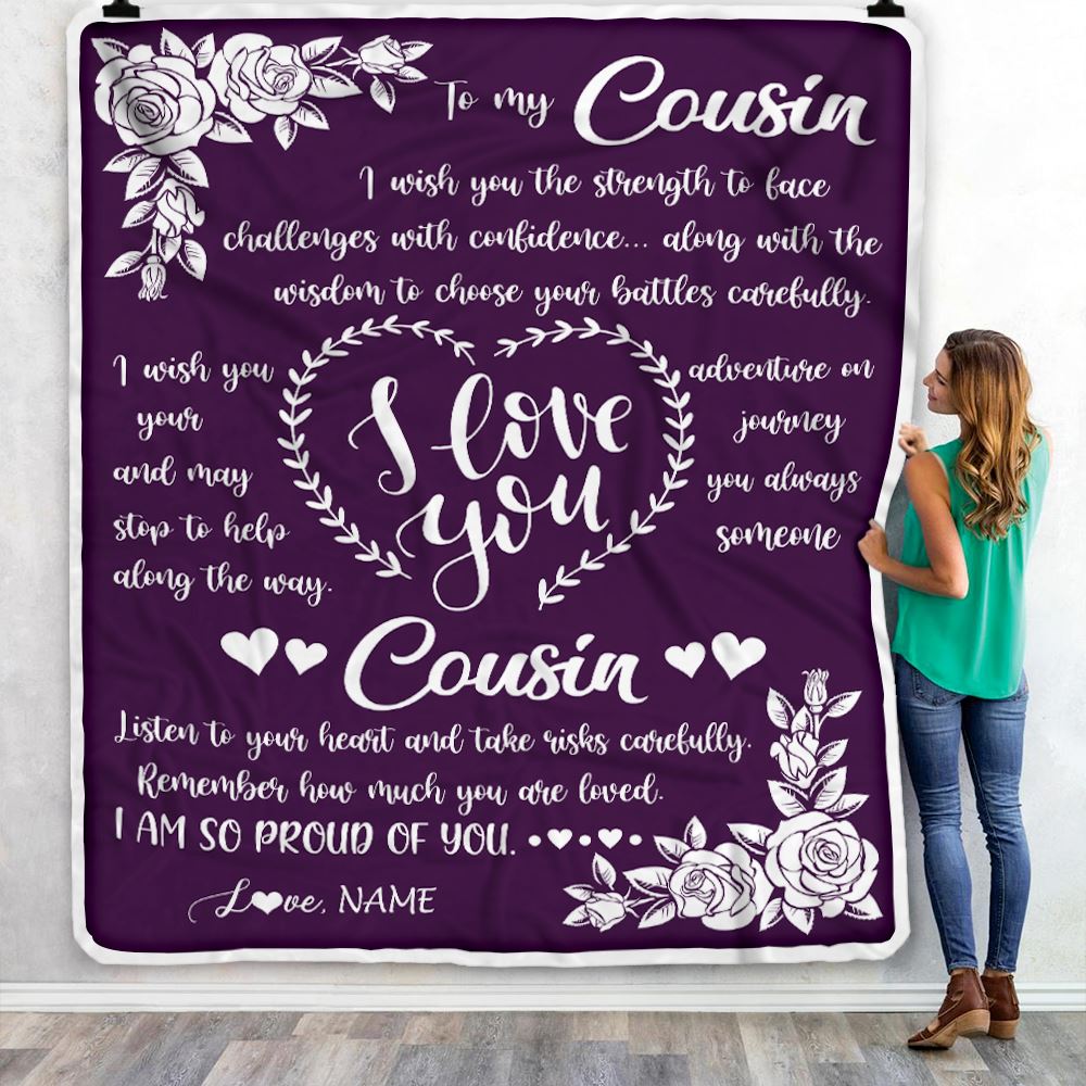 Personalized To My Cousin Blanket From Family I Wish You The Strength Daughter Cousin Birthday Graduation Christmas Customized Bed Fleece Throw Blanket | teecentury
