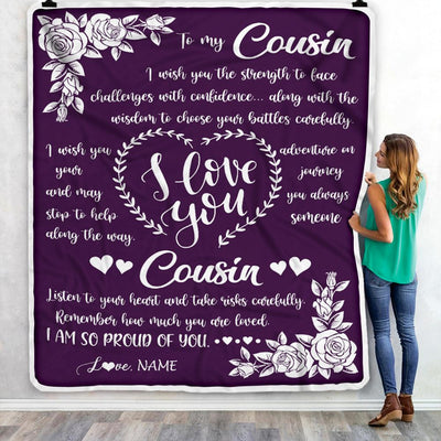 Personalized To My Cousin Blanket From Family I Wish You The Strength Daughter Cousin Birthday Graduation Christmas Customized Bed Fleece Throw Blanket | teecentury