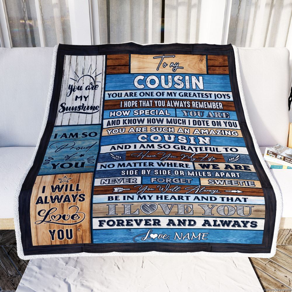Personalized To My Cousin Blanket From Family My Greatest Joys Cousin Birthday Graduation Christmas Customized Bed Fleece Throw Blanket | teecentury