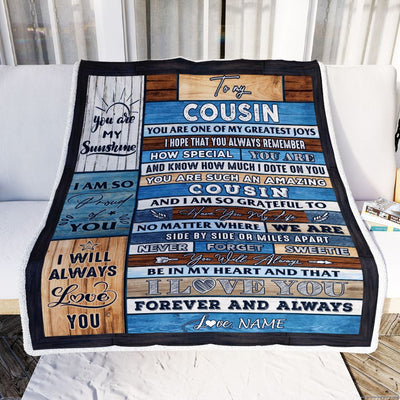 Personalized To My Cousin Blanket From Family My Greatest Joys Cousin Birthday Graduation Christmas Customized Bed Fleece Throw Blanket | teecentury