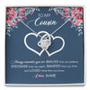 Love Knot Necklace | Personalized To My Cousin Necklace From Family Braver Stronger Smarter Loved Cousin Pendant Jewelry Birthday Graduation Christmas Customized Message Card | teecentury