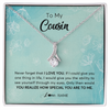 Alluring Beauty Necklace | Personalized To My Cousin Necklace From Family Flower Never Forget I Love You Cousin Jewelry Graduation Birthday Christmas Customized Gift Box Message Card | teecentury