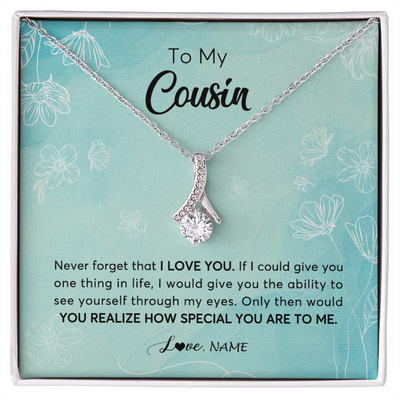 Alluring Beauty Necklace | Personalized To My Cousin Necklace From Family Flower Never Forget I Love You Cousin Jewelry Graduation Birthday Christmas Customized Gift Box Message Card | teecentury