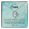 Forever Love Necklace | Personalized To My Cousin Necklace From Family Flower Never Forget I Love You Cousin Jewelry Graduation Birthday Christmas Customized Gift Box Message Card | teecentury