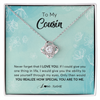 Love Knot Necklace | Personalized To My Cousin Necklace From Family Flower Never Forget I Love You Cousin Jewelry Graduation Birthday Christmas Customized Gift Box Message Card | teecentury