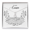 Alluring Beauty Necklace | Personalized To My Cousin Necklace From Family Not Even Time Floral Niece Birthday Graduation Christmas Customized Message Card | teecentury