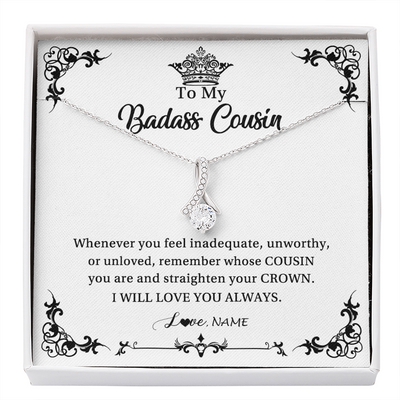 Alluring Beauty Necklace | Personalized To My Cousin Necklace I Will Love You Always Cousin Pendant Jewelry Birthday Graduation Christmas Customized Message Card | teecentury
