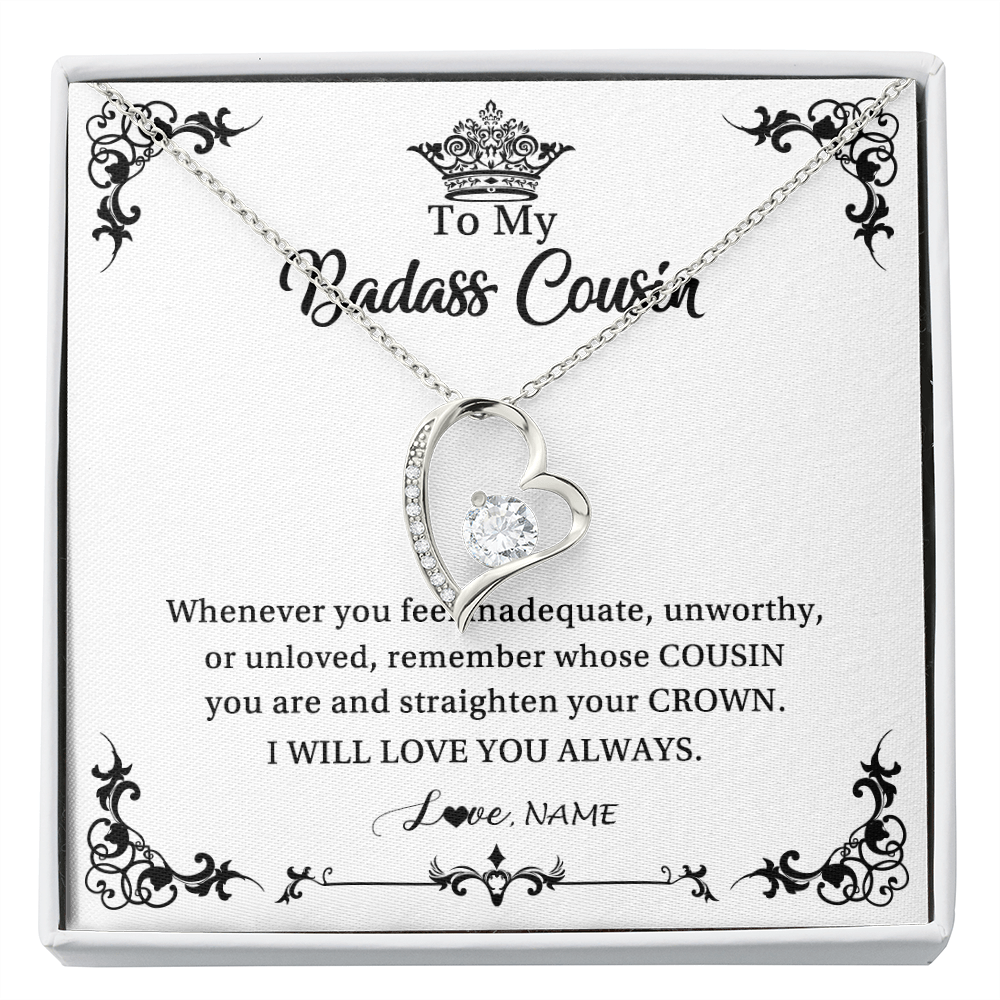 Forever Love Necklace | Personalized To My Cousin Necklace I Will Love You Always Cousin Pendant Jewelry Birthday Graduation Christmas Customized Message Card | teecentury