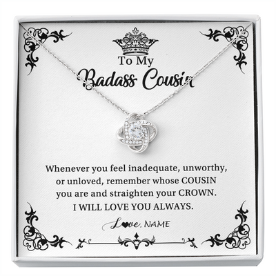 Love Knot Necklace | Personalized To My Cousin Necklace I Will Love You Always Cousin Pendant Jewelry Birthday Graduation Christmas Customized Message Card | teecentury