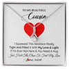 Alluring Beauty Necklace | Personalized To My Cousin Necklace from Family I Squeezed This Necklace Cousin Birthday Graduation Christmas Customized Gift Box Message Card | teecentury