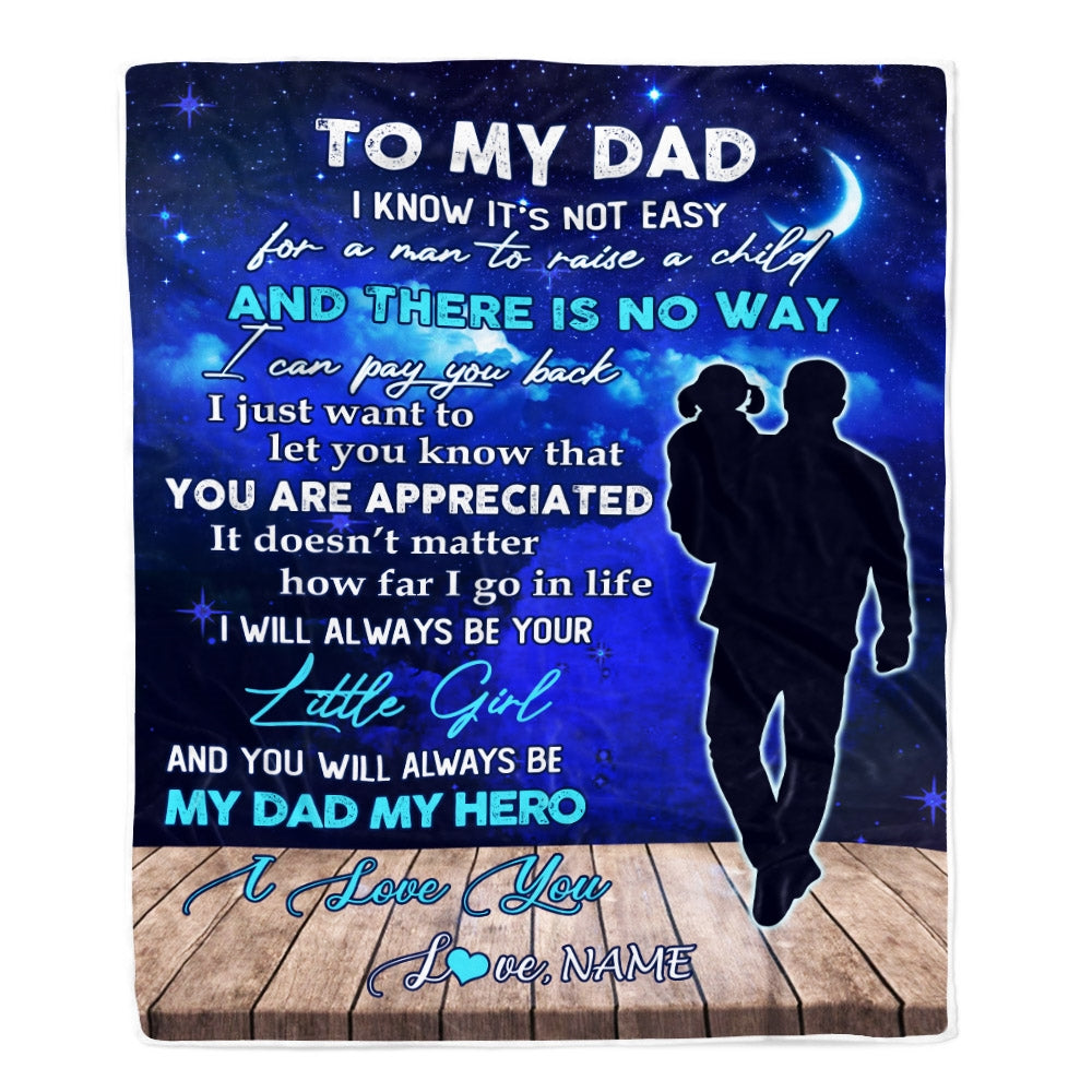 Personalized To My Dad Blanket From Daughter Grateful I Love You Dad Birthday Thanksgiving Fathers Day Christmas Customized Fleece Throw Blanket Blanket | Teecentury.com