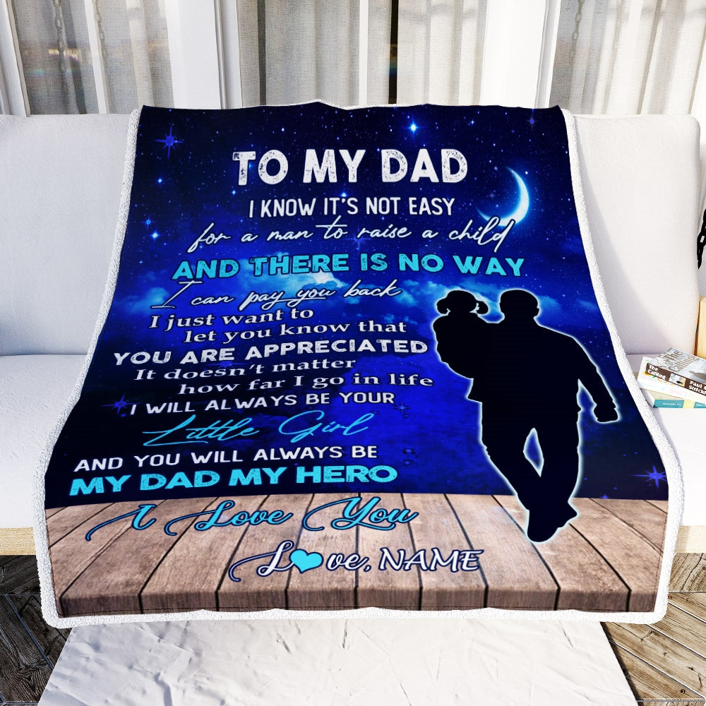 Personalized To My Dad Blanket From Daughter Grateful I Love You Dad Birthday Thanksgiving Fathers Day Christmas Customized Fleece Throw Blanket Blanket | Teecentury.com