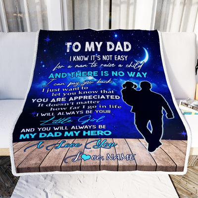 Personalized To My Dad Blanket From Daughter Grateful I Love You Dad Birthday Thanksgiving Fathers Day Christmas Customized Fleece Throw Blanket Blanket | Teecentury.com