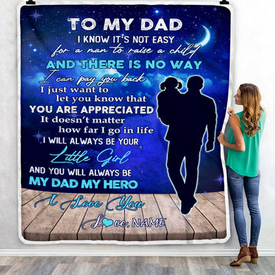 Personalized To My Dad Blanket From Daughter Grateful I Love You Dad Birthday Thanksgiving Fathers Day Christmas Customized Fleece Throw Blanket Blanket | Teecentury.com
