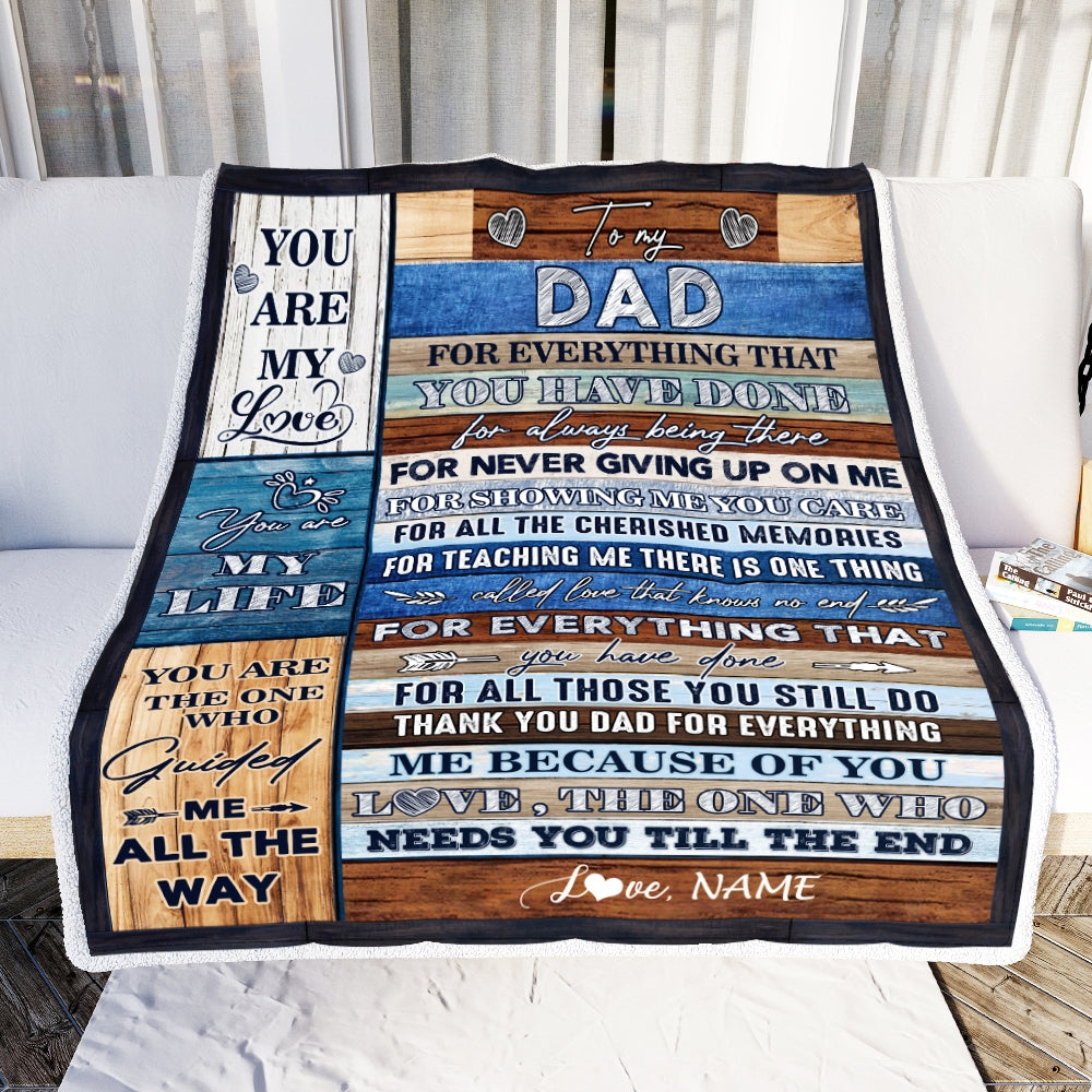 Personalized To My Dad Blanket From Daughter Son Child You Are My Life Travel For Dad Father's Day Birthday Thanksgiving Christmas Customized Fleece Blanket Blanket | Teecentury.com