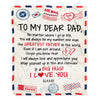 Personalized To My Dad Blanket From Daughter Son Letter Air Mail Best Dad Hug Birthday Fathers Day Thanksgiving Christmas Customized Fleece Throw Blanket | teecentury
