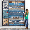 Personalized To My Dad Blanket From Daughter Son Wood Thank You For Being My Dad Fathers Day Birthday Christmas Customized Bed Fleece Throw Blanket | teecentury