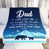 Personalized To My Dad Blanket From Son Daughter I Hope Every Time Bear Dad Birthday Fathers Day Christmas Customized Fleece Throw Blanket | teecentury